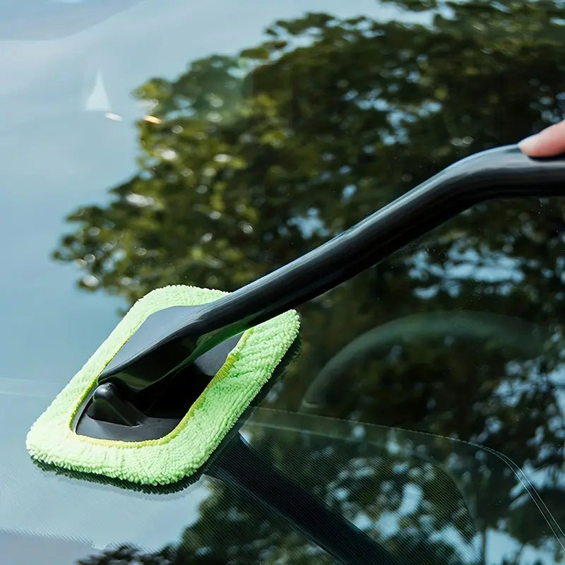 Car windshield window cleaning brush with long handle