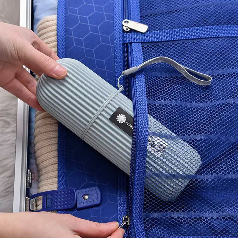 Portable travel toothbrush box