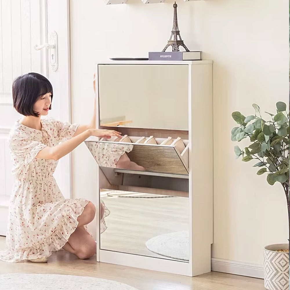 خزانة أحذية مع مرآة 3 طبقات