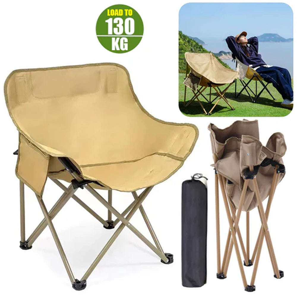 Single folding camping chair for outdoor use