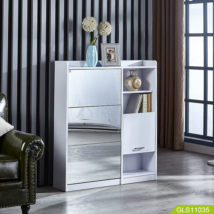 خزانة تخزين أحذية خشبية