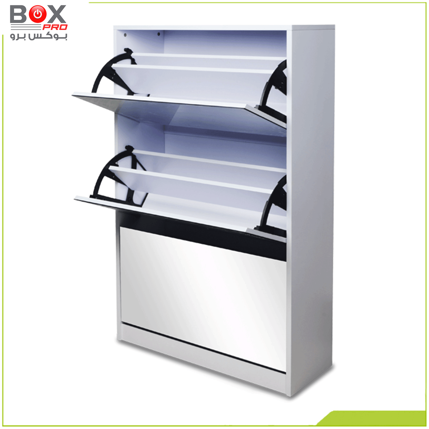 خزانة أحذية مع مرآة 3 طبقات