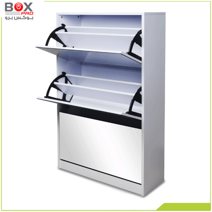 خزانة أحذية مع مرآة 3 طبقات