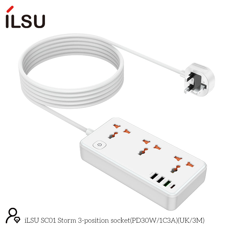 iLSU SC01 Storm مقبس ثلاثي المواضع (PD30W 、 1C3A) (UK、3M)