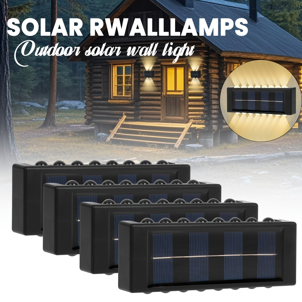 مصباح جداري 2 قطعةبالطاقه الشمسية