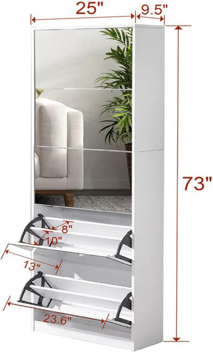 خزانة أحذية مع مرآة طولية