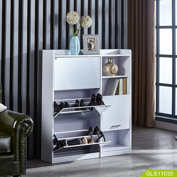 خزانة تخزين أحذية خشبية