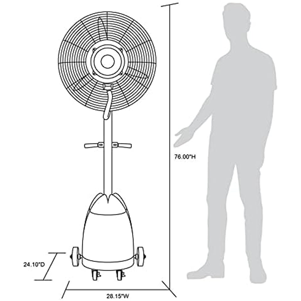 Mist Fan 26-inch 3 Speed (MFS-26E) Black