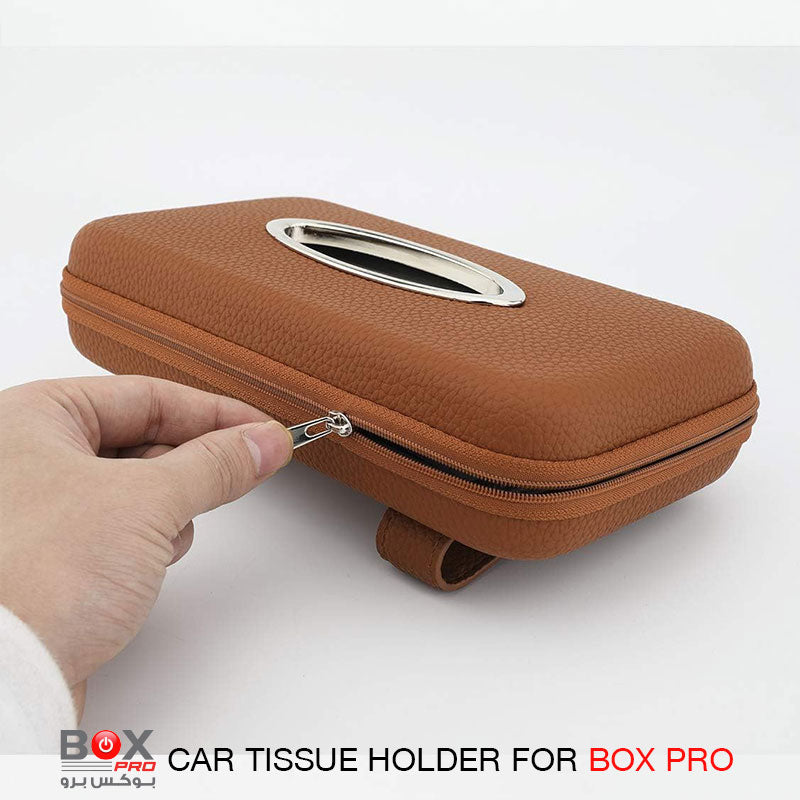 BoxPro-10 luxury leather car tissue box from