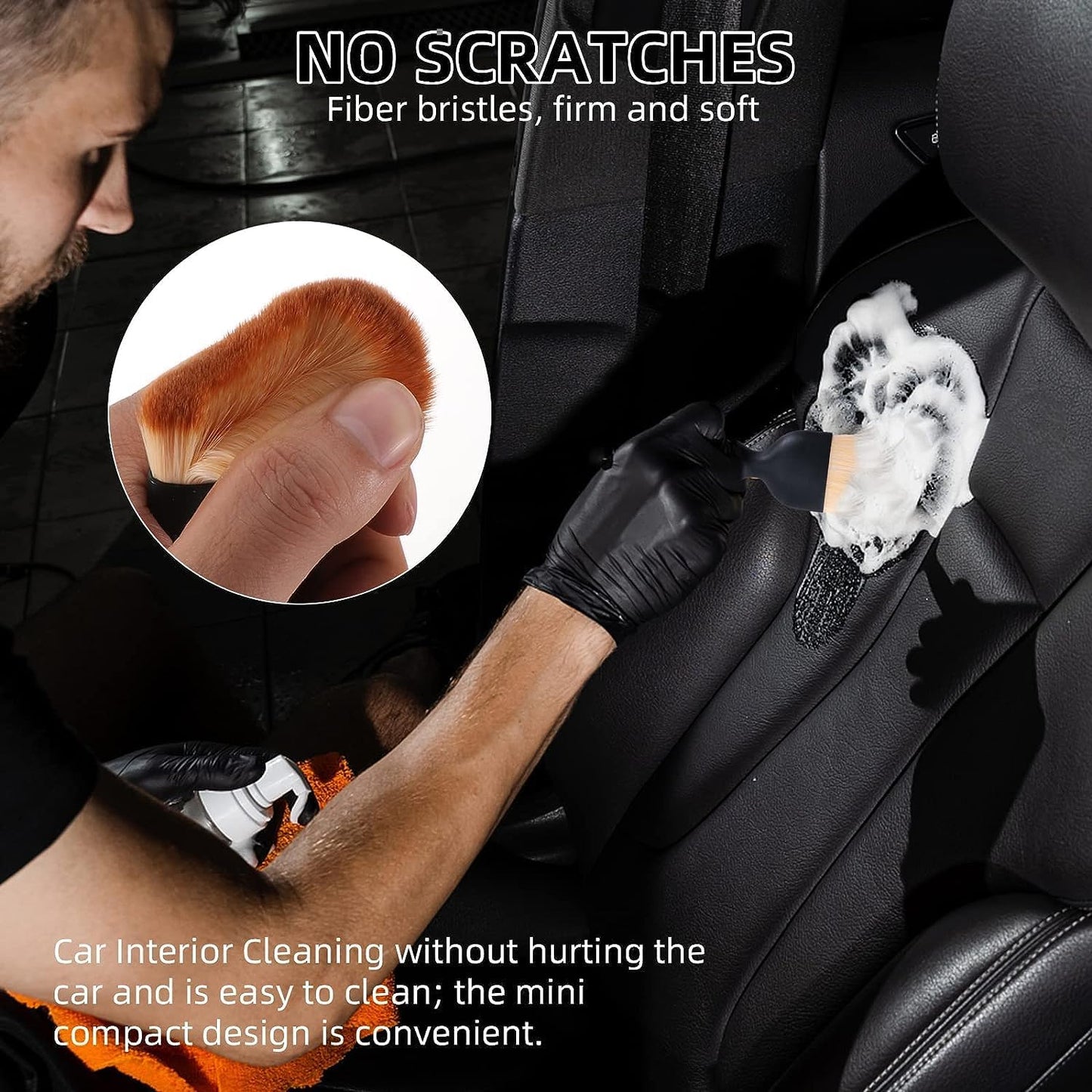 Car interior cleaning brush