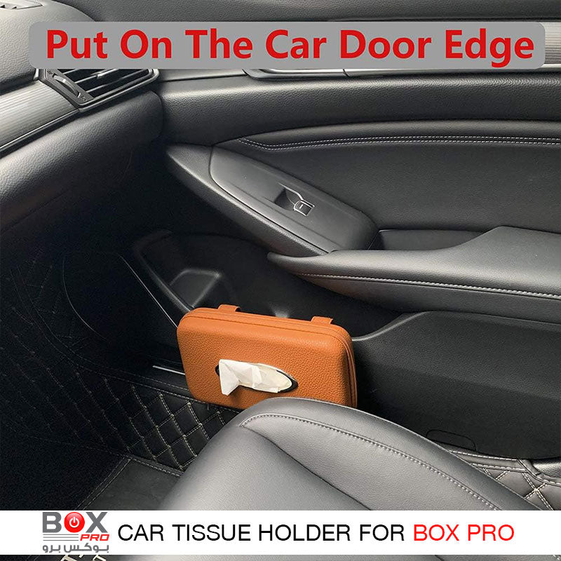 BoxPro-10 luxury leather car tissue box from