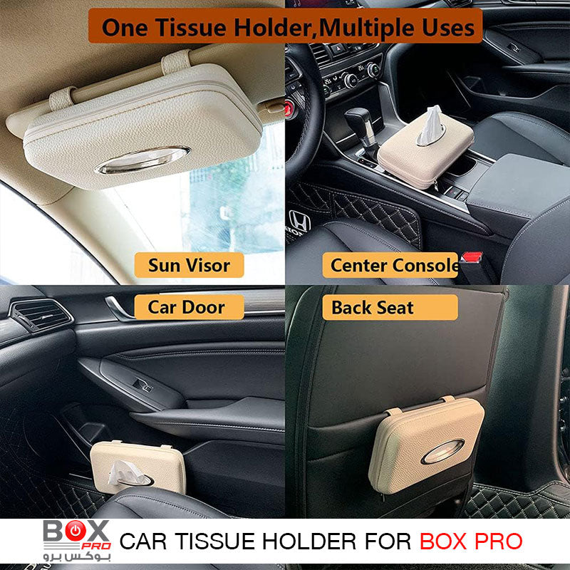 BoxPro-10 luxury leather car tissue box from