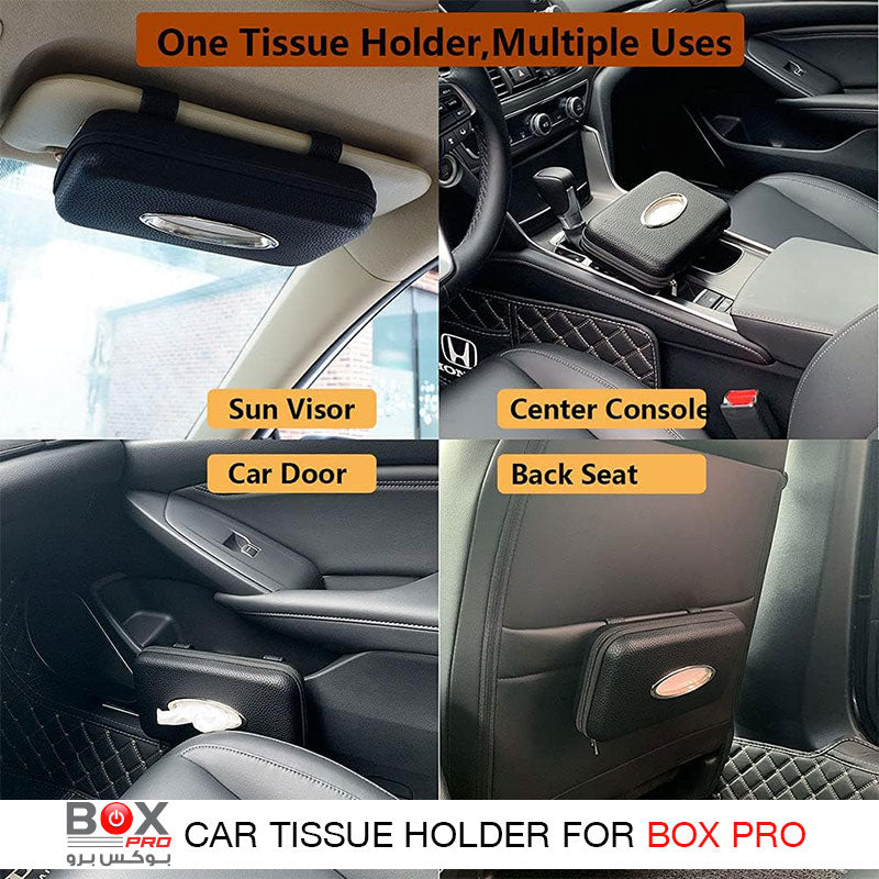 BoxPro-10 luxury leather car tissue box from