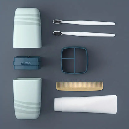 Portable toothbrush and toothpaste holder