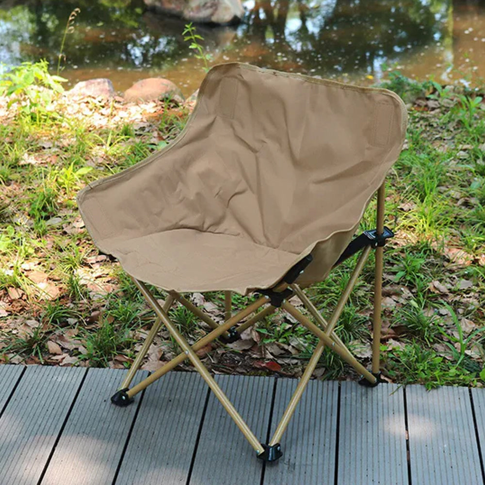 Single folding camping chair for outdoor use