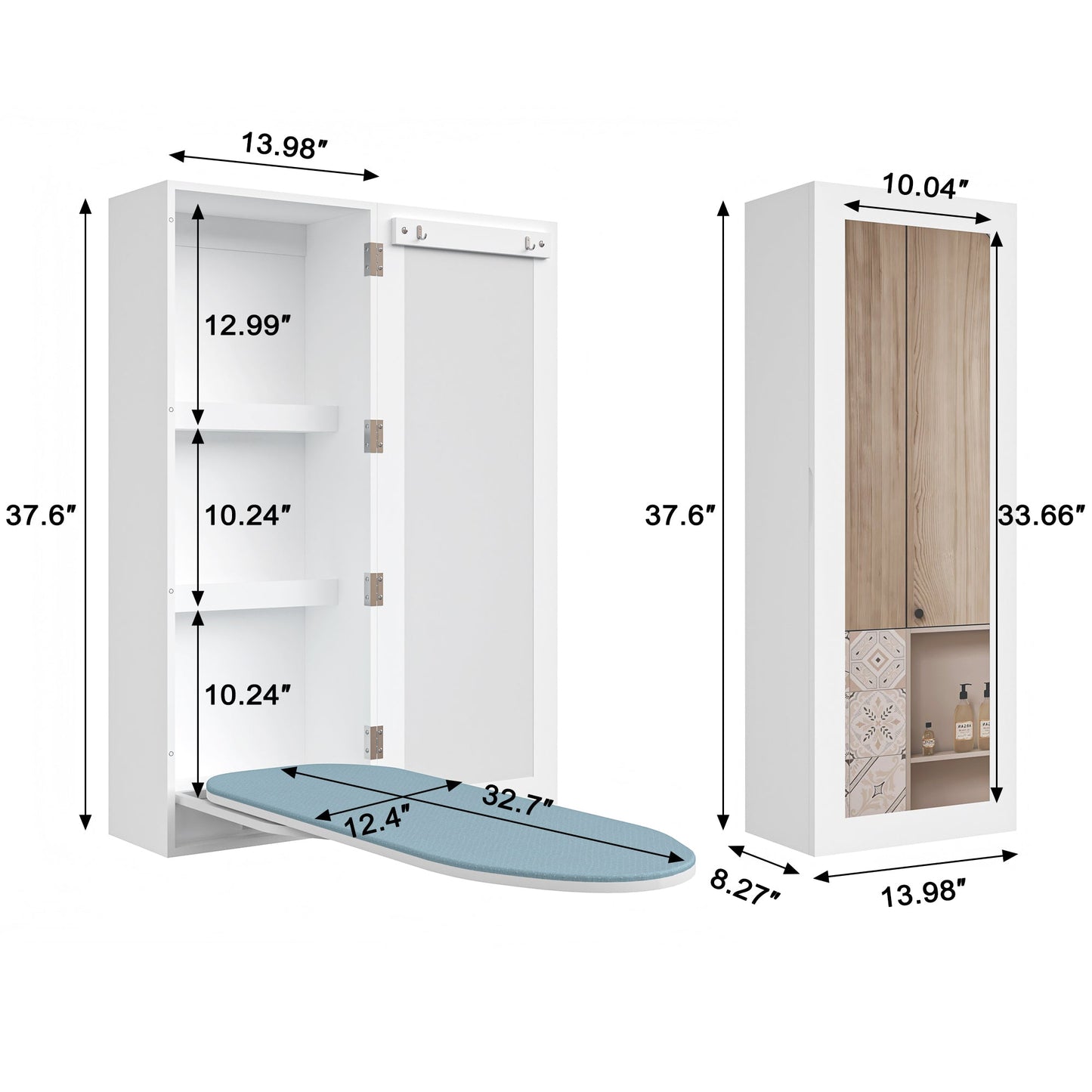 لوح كي مثبت على الحائط مع خزانة تخزين