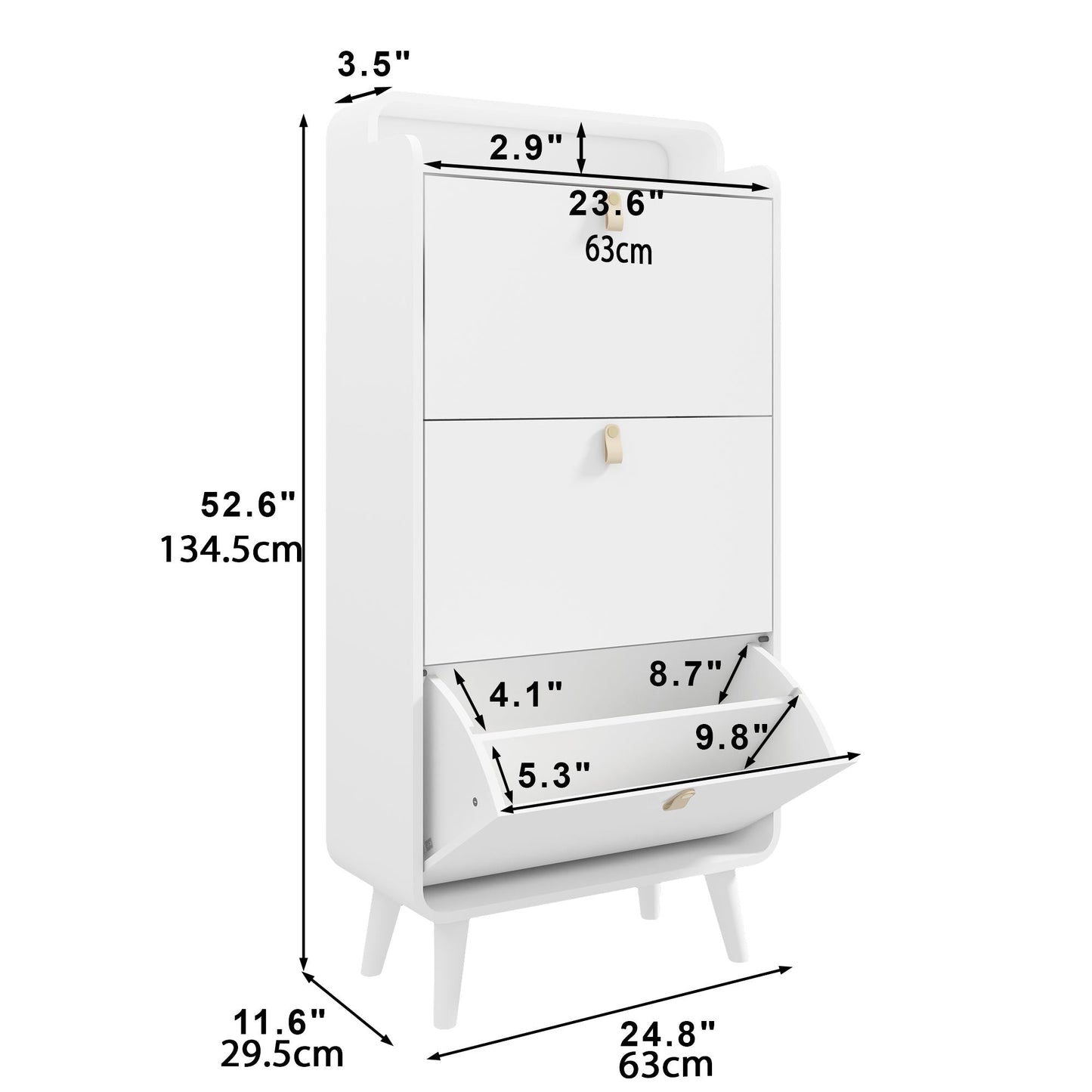 خزانة أحذية كبيرة بثلاثة أدراج