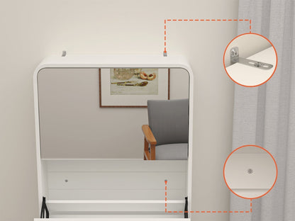 Large shoe cabinet with mirror