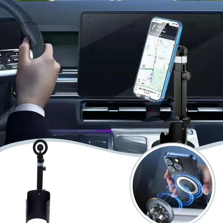 حامل الهاتف و الأكواب للسيارة القابل لتعديل الارتفاع