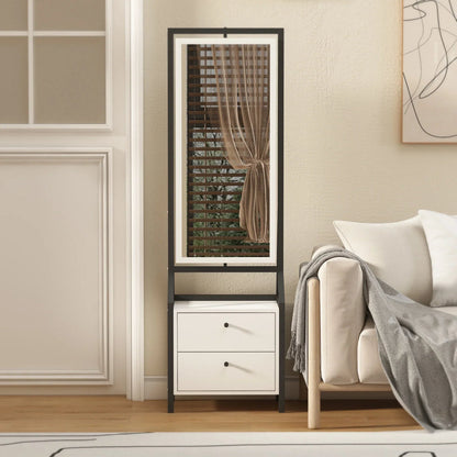 خزانة مجوهرات وماكياج مع مرآة