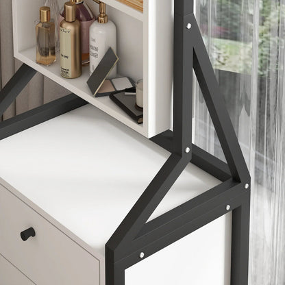 خزانة مجوهرات وماكياج مع مرآة