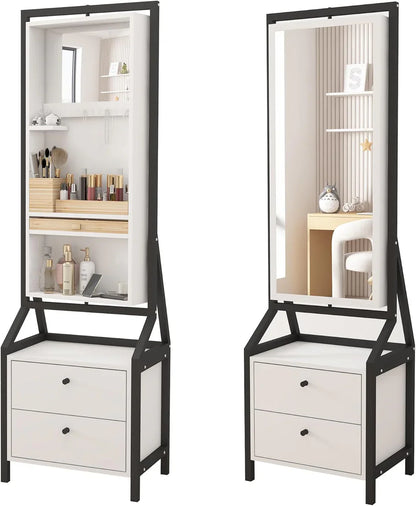 خزانة مجوهرات وماكياج مع مرآة