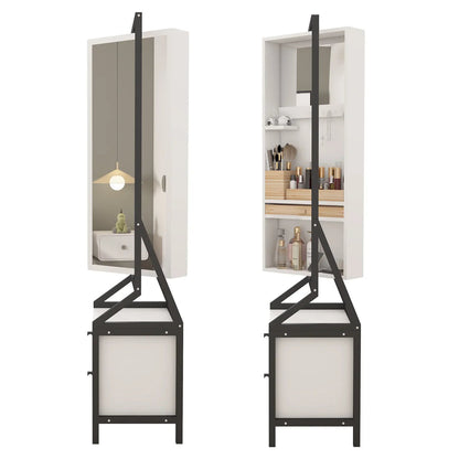 خزانة مجوهرات وماكياج مع مرآة