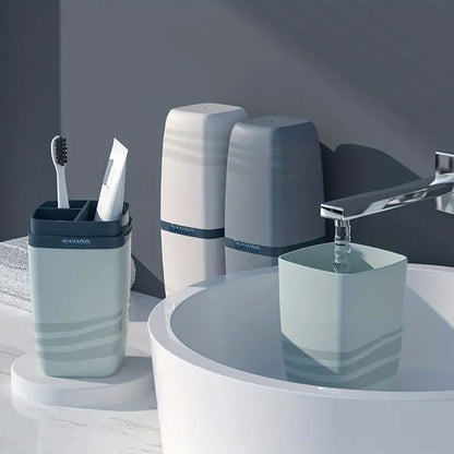Portable toothbrush and toothpaste holder