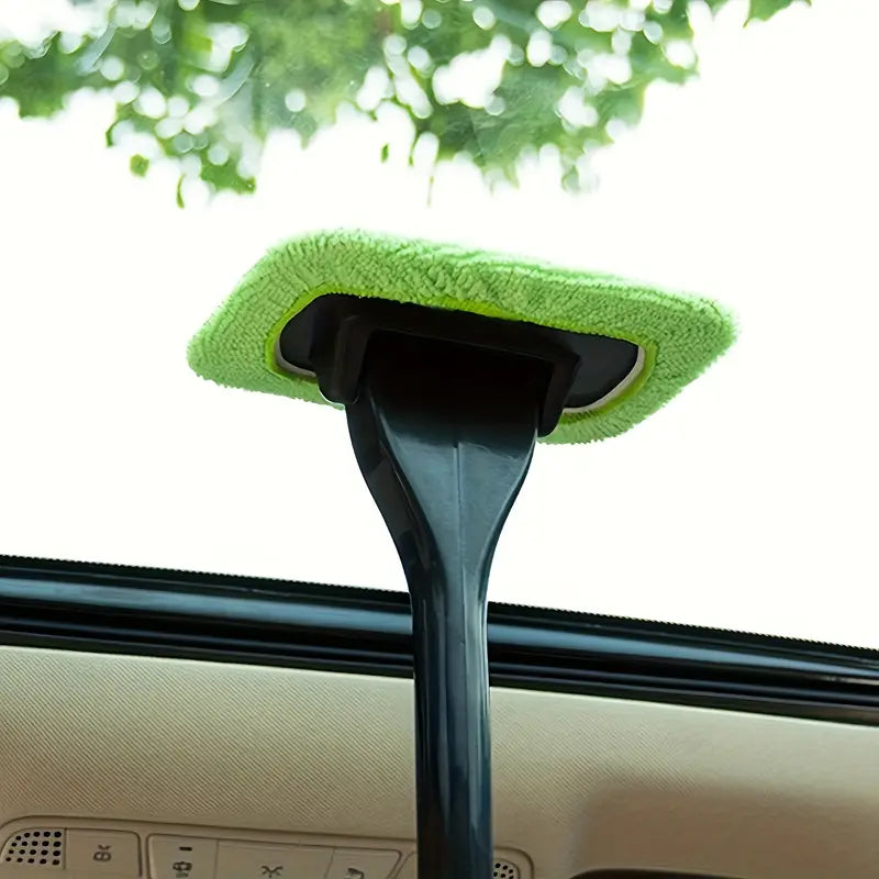 Car windshield window cleaning brush with long handle