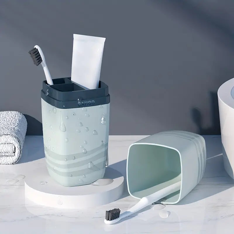Portable toothbrush and toothpaste holder