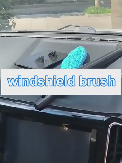Car windshield window cleaning brush with long handle