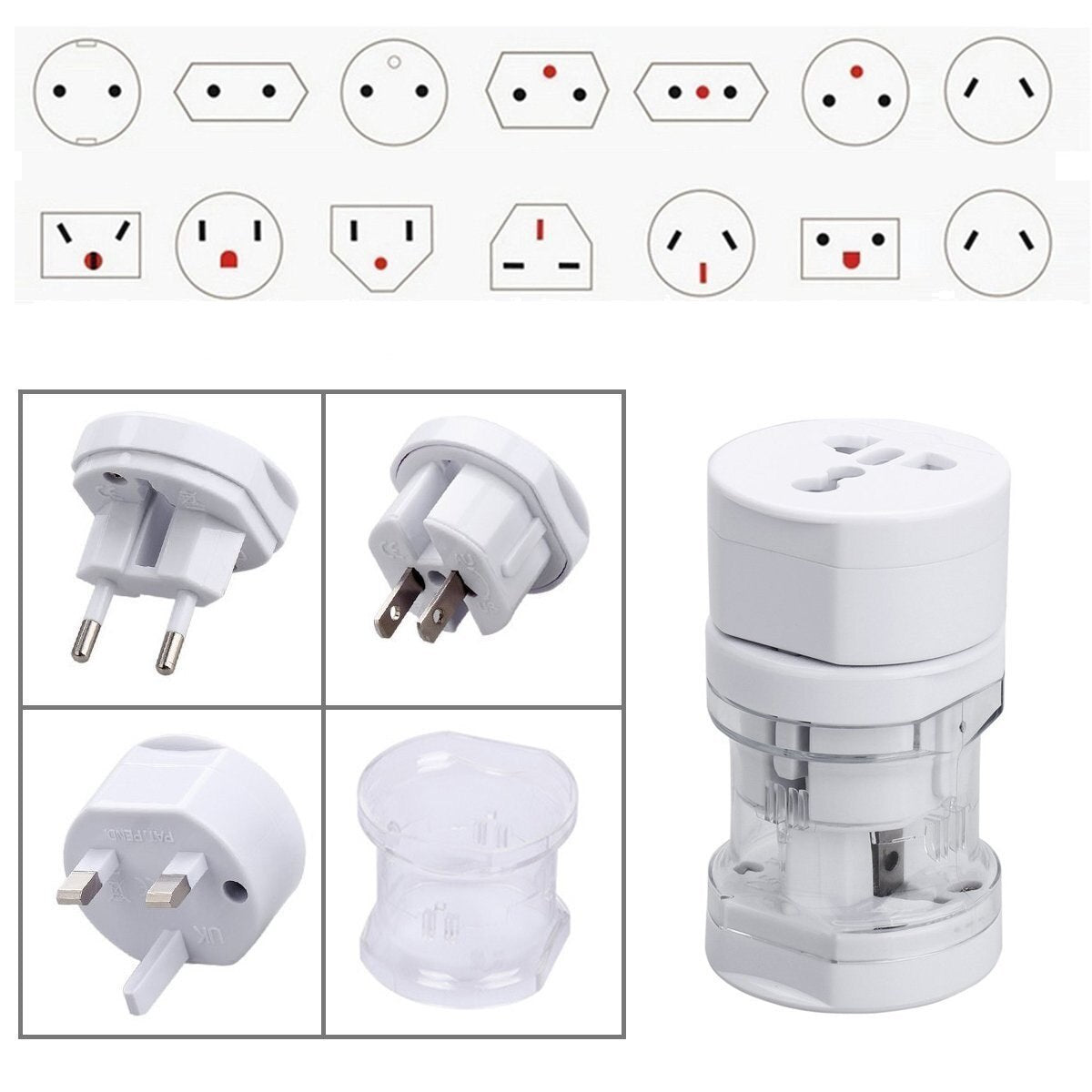 Universal socket adapter 600W, white