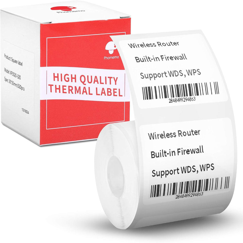 Phomemo Printer Labels 40x30mm/230Pcs Square/White